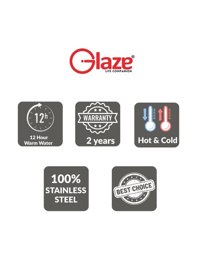 جليز ترمس حراري بسعة 2 لتر مع عزل مفرغ من الهواء، إبريق من الستانلس ستيل بزر ضغط، يحافظ على المشروبات ساخنة وباردة لساعات، مانع للتسرب، مثالي للقهوة والشاي للاستخدام في المنزل والمكتب والسفر - Image 5